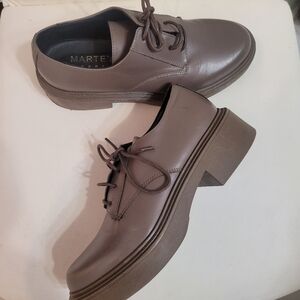 Marte's Roma Women's Brown Oxford Shoes Made In Italy Size 38